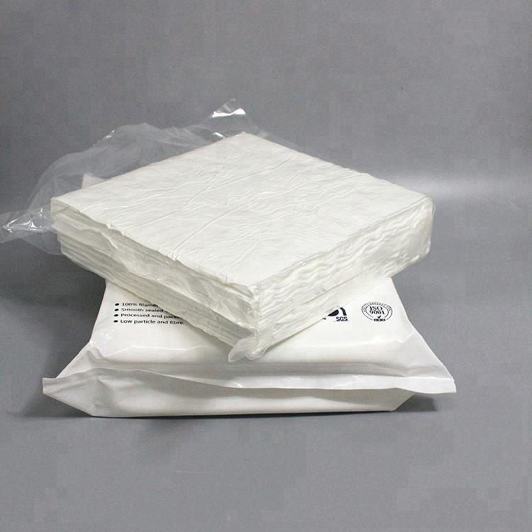 9inch Ultrasonic Cut 155gsm Dustless 100% Polyester Cleanroom Wipers