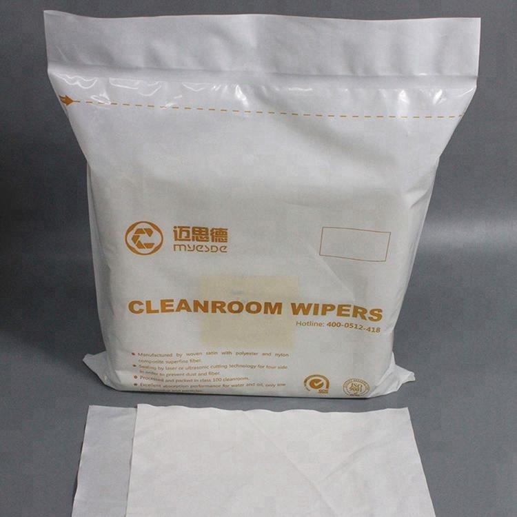 110gsm 4inch Dust Free Lab Proof Cleanroom Polyester Industry Usage Wipers