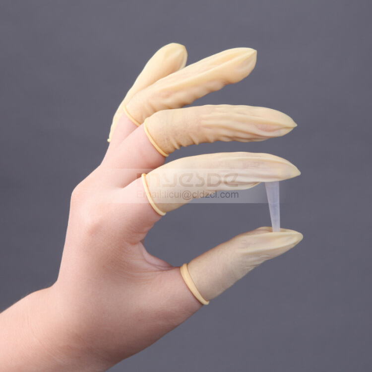 2019 Factory Price Orange Anti-static Latex Finger Cots