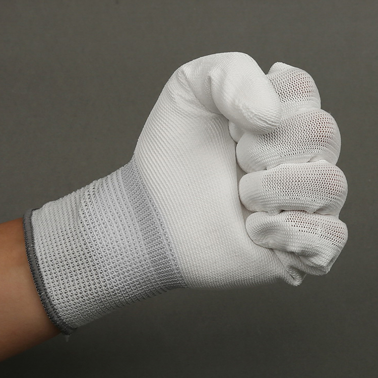 High Quality Cheap Price Anti-Static Grey Pu Top Fit Gloves