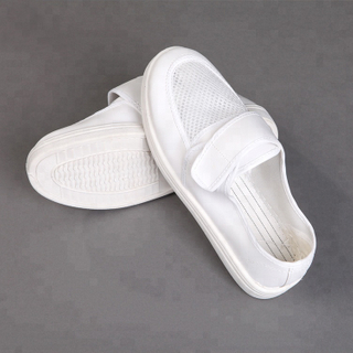 Pu Sole Electronic Factory Cleanroom Safety Magic Strap Esd Mesh Working Shoes