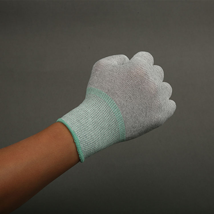 PU Finger Coated 13 Gauge Carbon Fiber ESD Durable ESD Carbon Fiber Hand Gloves