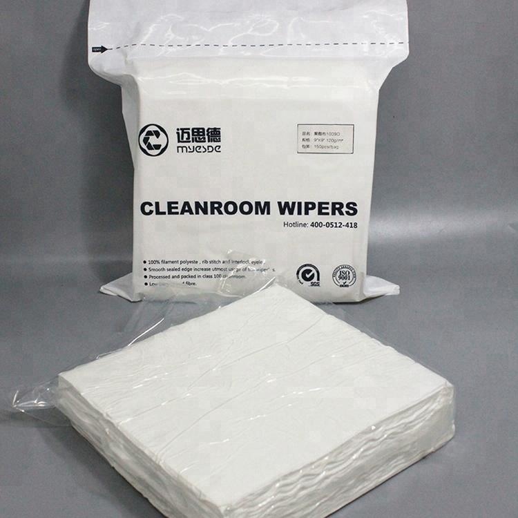 White Dustless Antistatic 100% Polyester Wiper Cloth,Cleanroom Wiper