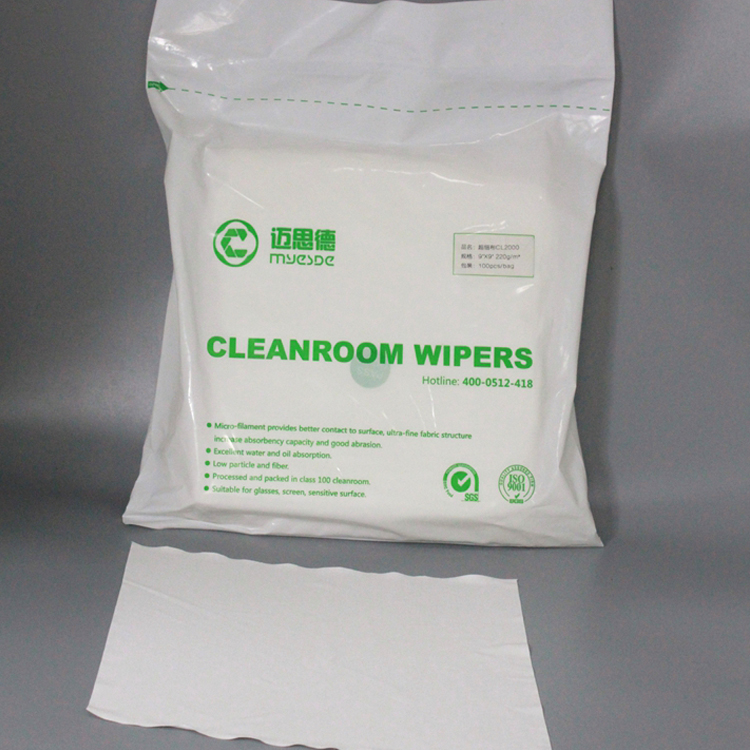130Gsm 9Inch Antistatic Class 100 Cleanroom Polyester esd Wiper