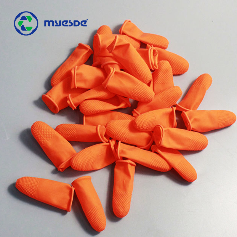Disposable Orange Comfortable Anti-slip Antistatic latex ESD Finger Cots