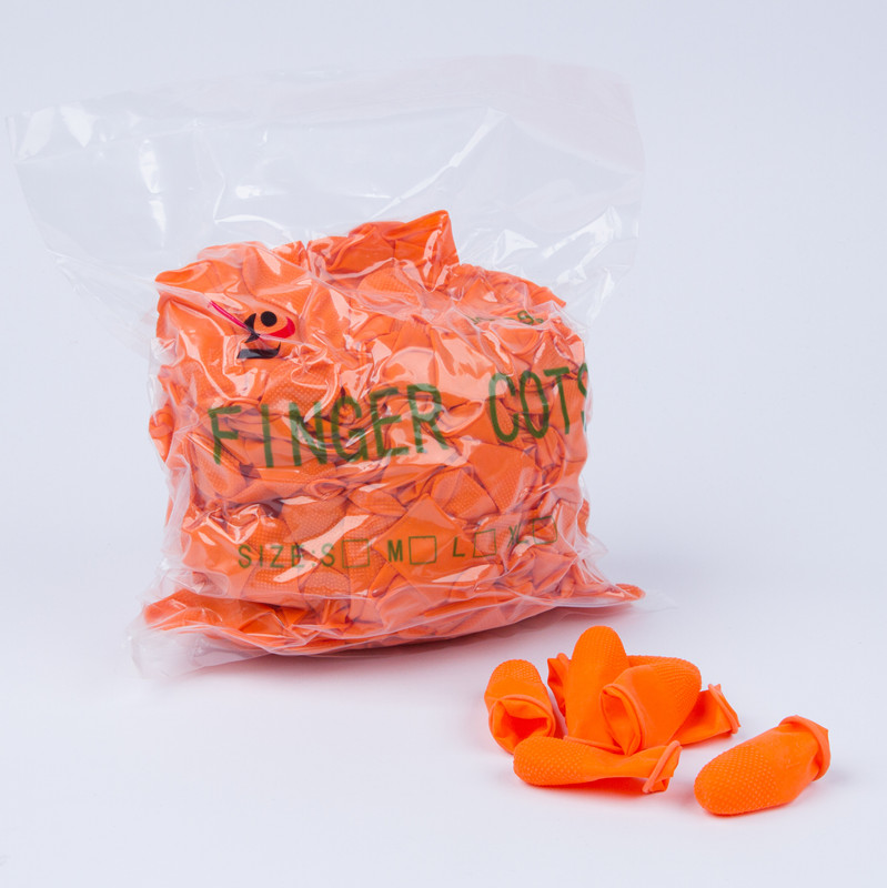 Orange high quality disposable black Antistatic Latex Finger Cot