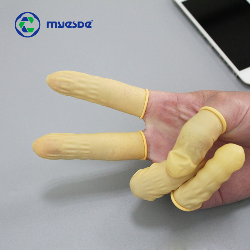 Yellow High Quality Halogen Free Wholesale Esd Latex Rubber Finger Cots